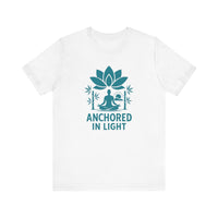 Load image into Gallery viewer, Meditation Inspired Unisex Tee, Relaxation Shirt, Yoga Apparel, Mindfulness Gift, Spiritual T-Shirt, 'Anchored in Light'