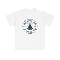 Load image into Gallery viewer, Bask in the Light Unisex Heavy Cotton Tee, Peaceful Meditation Tee, Spiritual Gift, Mindfulness Apparel, Relaxing Yoga Shirt, Zen Fashion