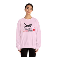 Load image into Gallery viewer, Chasing Laser Gains Sweatshirt | Cat Laser Toy Graphic