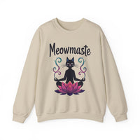 Load image into Gallery viewer, Meowmaste Cat Meditation Sweatshirt | Yoga Cat Lotus