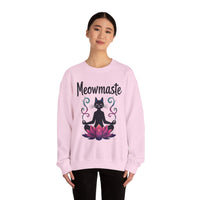 Load image into Gallery viewer, Meowmaste Cat Meditation Sweatshirt | Yoga Cat Lotus
