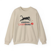 Load image into Gallery viewer, Chasing Laser Gains Sweatshirt | Cat Laser Toy Graphic