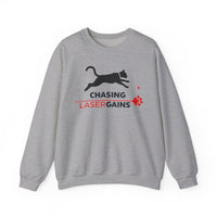 Load image into Gallery viewer, Chasing Laser Gains Sweatshirt | Cat Laser Toy Graphic
