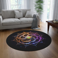 Load image into Gallery viewer, Mystic Mandala Round Rug — Cosmic Geometric Meditation Floor Mat