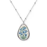 Load image into Gallery viewer, Bluebells - Floral Oval Necklace | Teardrop Pendant, Botanical Jewelry