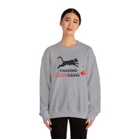 Load image into Gallery viewer, Chasing Laser Gains Sweatshirt | Cat Laser Toy Graphic