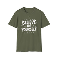 Load image into Gallery viewer, Believe in Yourself -  Unisex Softstyle T-Shirt | Motivational Tee, Gift for Friends, Inspirational Shirt, Daily Wear, Self-Love Apparel