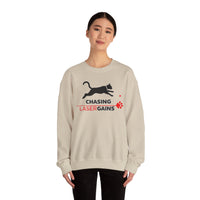 Load image into Gallery viewer, Chasing Laser Gains Sweatshirt | Cat Laser Toy Graphic