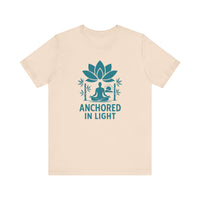 Load image into Gallery viewer, Meditation Inspired Unisex Tee, Relaxation Shirt, Yoga Apparel, Mindfulness Gift, Spiritual T-Shirt, 'Anchored in Light'
