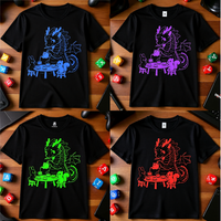 Load image into Gallery viewer, Cute Dragon Tea Party Shirt - Neon Fantasy Gamer Tee - 90s Retro Unisex Graphic T-Shirt - Cozy Back to School Aesthetic Streetwear