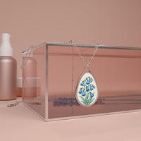 Load image into Gallery viewer, Bluebells - Floral Oval Necklace | Teardrop Pendant, Botanical Jewelry