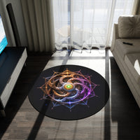 Load image into Gallery viewer, Mystic Mandala Round Rug — Cosmic Geometric Meditation Floor Mat