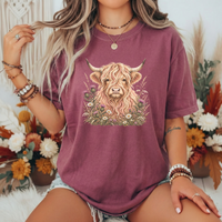 Load image into Gallery viewer, Cute Highland Cow Tee Farming Shirt Cute Cow Shirt Cow Lover Gift Country Girl Gift Farm Animal Sweatshirt comfort colors