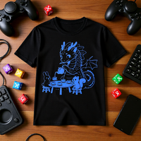 Load image into Gallery viewer, Cute Dragon Tea Party Shirt - Neon Fantasy Gamer Tee - 90s Retro Unisex Graphic T-Shirt - Cozy Back to School Aesthetic Streetwear