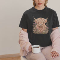 Load and play video in Gallery viewer, Cute Highland Cow Tee Farming Shirt Cute Cow Shirt Cow Lover Gift Country Girl Gift Farm Animal Sweatshirt comfort colors