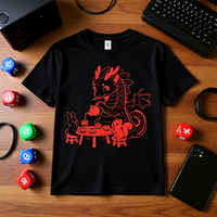 Load image into Gallery viewer, Cute Dragon Tea Party Shirt - Neon Fantasy Gamer Tee - 90s Retro Unisex Graphic T-Shirt - Cozy Back to School Aesthetic Streetwear